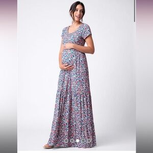Seraphine Floral Jersey Maternity & Nursing Maxi Dress Size 4